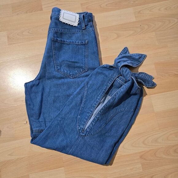 7 FOR ALL MANKIND tapered ankle tulip tie jean - Picture 3 of 5